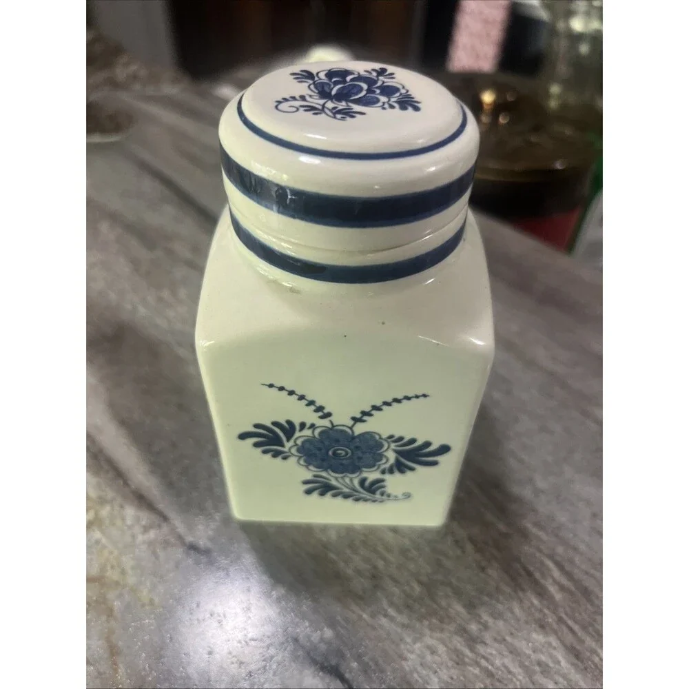 Nice Vintage Delft Spice Jar With Acorn Makers Mark
